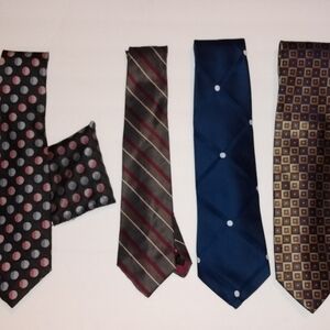 Lot of 4 100% Polyester Ties, pre-owned